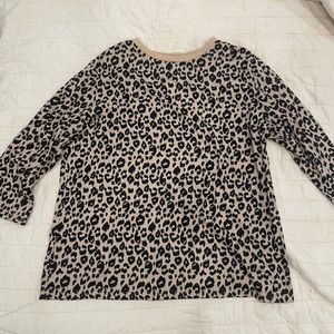 Leopard Print 3/4 Sleeve Top XL